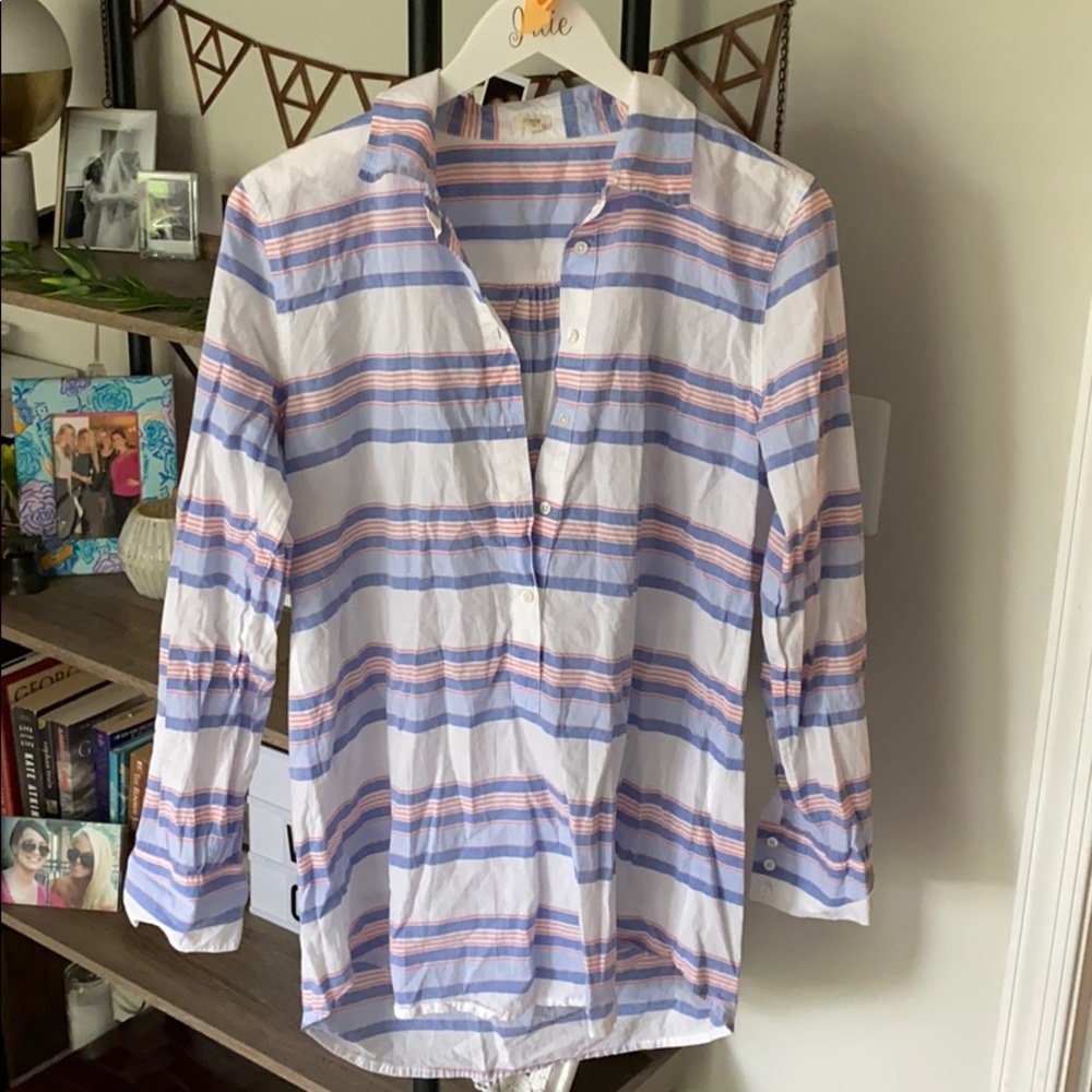 Striped J Crew lightweight tunic top